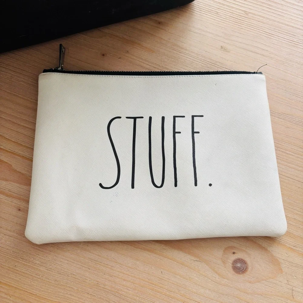 Rae Dunn Stuff‎ Black Interior Zipper Pouch Women’s Cosmetic Travel
